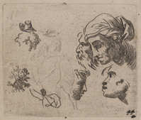 TvB G 0763
<br/>
Studieblad met hoofden
<br/>
<em>Dujardin, Karel (1622-1678)</em>